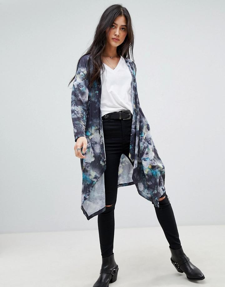 Religion Kimono Cardigan In Ridicule Print - Multi