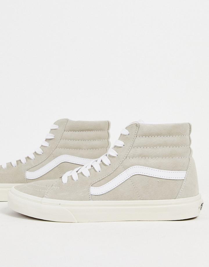 Vans Sk8-hi Suede Sneakers In Cream-white