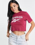 Reebok Identity Cropped T-shirt In Berry Pink