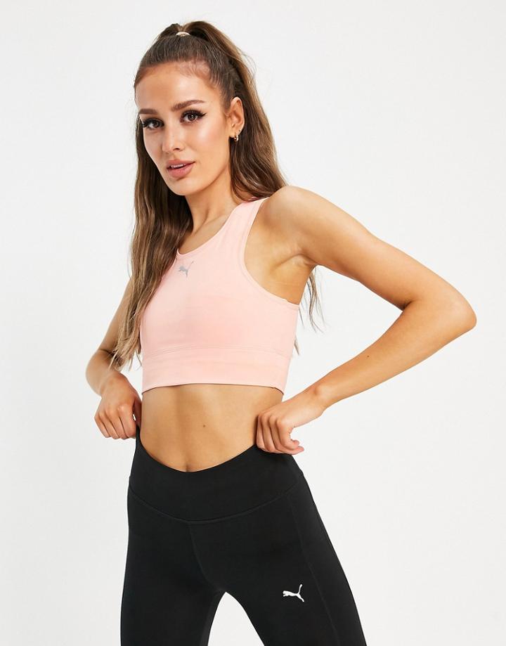 Puma Training Ready To Go Crop Top In Pink-orange