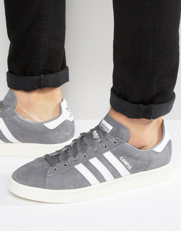 Adidas Originals Campus Sneakers In Gray Ba7535 - Gray