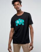 Hugo By Hugo Boss Dayward T-shirt Pixel Monster Applique Slim Fit In Black - Black