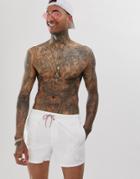 Asos Design Swim Shorts In Shorts In White Short Length - White