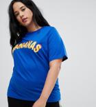 Daisy Street Plus Relaxed T-shirt With Bananas Print - Blue