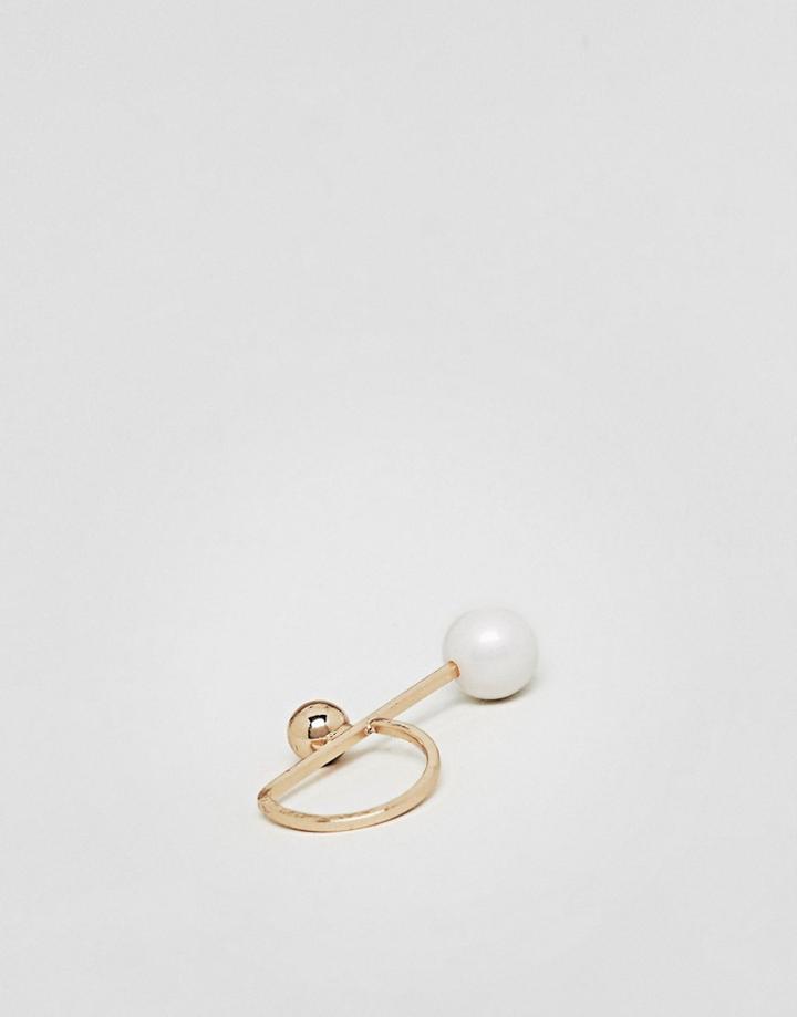 Nylon Pearl Ring - Gold