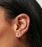 Kingsley Ryan Single Piercing Pave Star Earring In Sterling Silver Gold Plate