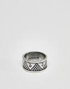 Classics 77 Burnished Silver Engraved Band Ring - Silver