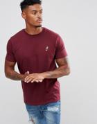 Brave Soul T-shirt With Embriodered Rocket Logo - Red