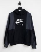 Nike Air Color Block Hoodie In Black