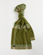 Jack & Jones Check Scarf In Olive Green