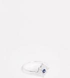 Asos Design Sterling Silver Ring In Lotus Design With Faux Stone