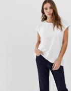 Noisy May Wide Neck T-shirt-white