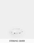 Asos Design Sterling Silver Band Pinky Ring In Silver