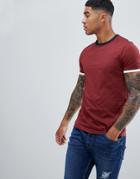 Asos Design T-shirt With Contrast Ringer - Blue