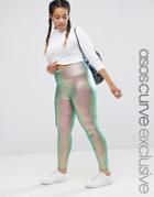 Asos Curve Night Foil Metallic Leggings - Multi