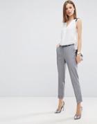 Asos The Slim Tailored Cigarette Pants With Belt - Gray