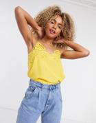 & Other Stories Eyelet Detail Cami In Sunflower Yellow