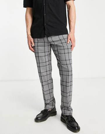 Bando Slim Smart Pants In Gray Plaid