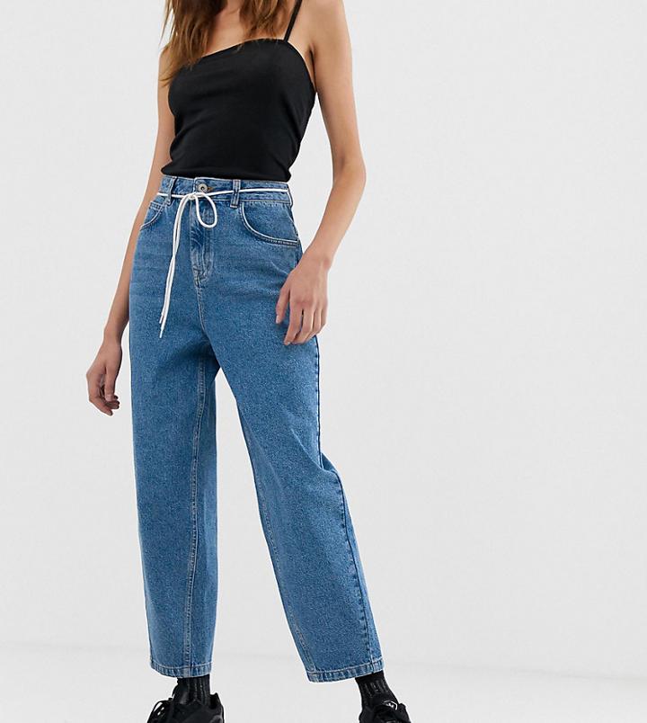 Collusion X012 Balloon Leg Jeans In Mid Wash Blue