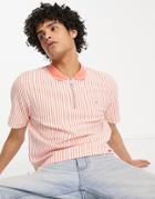 Farah Short Sleeve Polo In Coral-orange