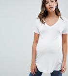 Asos Design Maternity V-neck Swing T-shirt - White