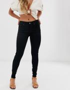 Pieces Delly 'stay Black' Skinny Jeans
