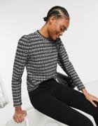 Vero Moda High Neck Top In Black Check - Part Of A Set-multi