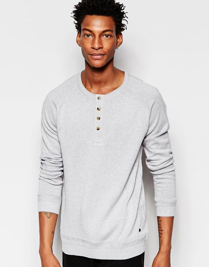 Minimum Knitted Henley - Gray