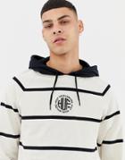 Huf Transit Hooded Long Sleeve T-shirt With Stripes-white