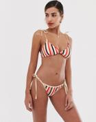 Y.a.s Stripe High Leg Bikini Bottom - Multi