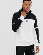 Puma Xtg Half-zip Hoodie In Color Block White/black
