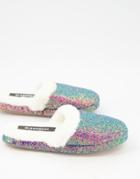 Glamorous Slippers In Iridescent Glitter-multi