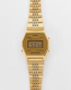 Casio Vintage Unisex Digital Bracelet Watch In Gold La690wega-9ef
