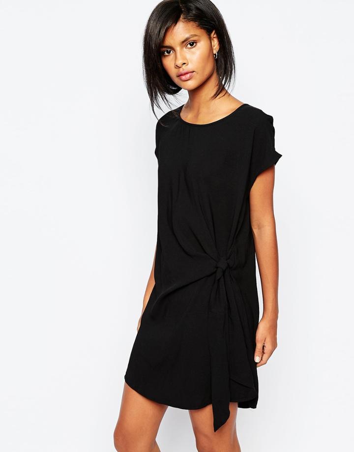 Vila Knotted Shift Dress - Black