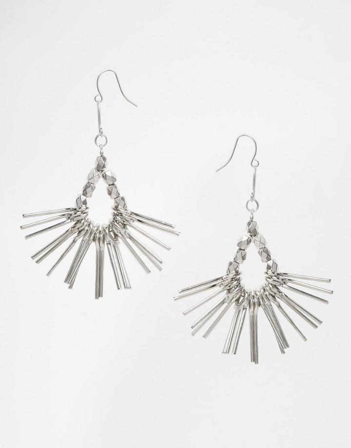 Design B Spike Drop Earrings - Silver