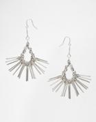 Design B Spike Drop Earrings - Silver