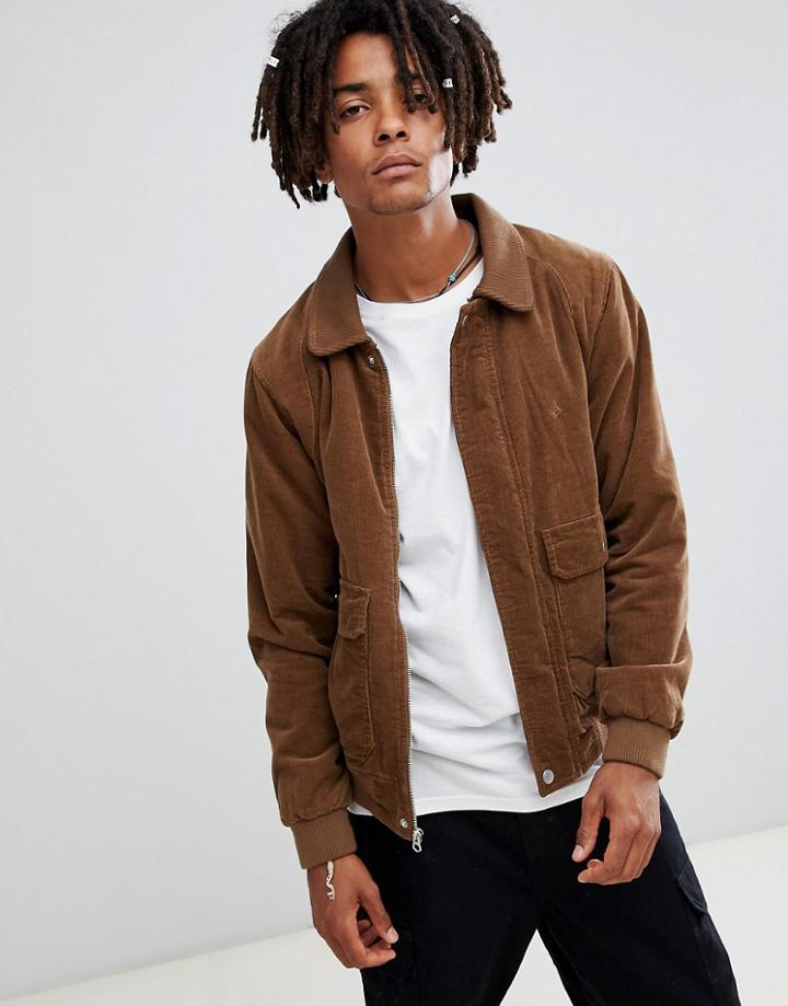 Volcom Domjohn Corduroy Jacket In Brown