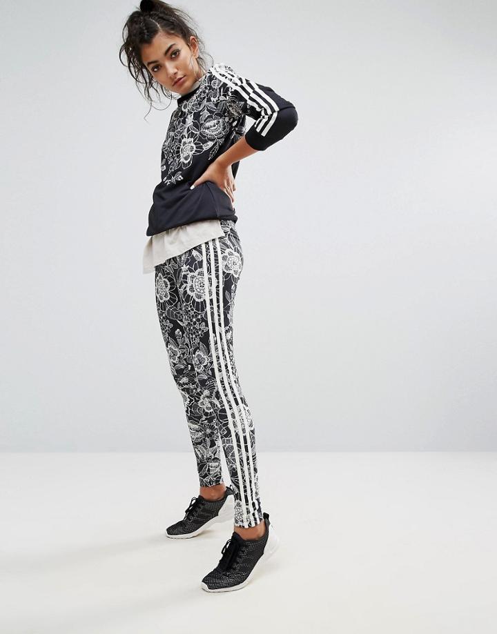 Adidas Farm Floral Placement Print Leggings - Multi