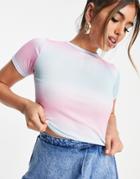 I Saw It First Pastel Tie Dye Cropped T-shirt In Multi