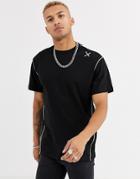 Religion Oversized T-shirt With Stitch Detail In Black