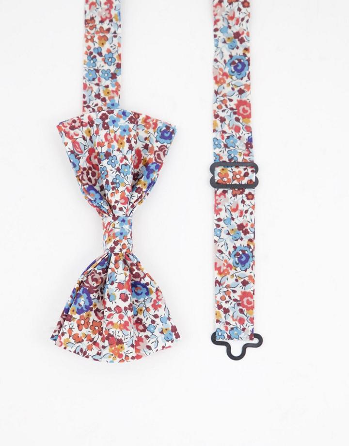 Gianni Feraud Liberty Print Ditsy Print Bow Tie-red