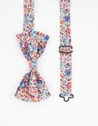 Gianni Feraud Liberty Print Ditsy Print Bow Tie-red