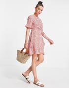 Vero Moda Frill Mini Dress In Red Spot