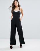 Wal G Wide Leg Jumpsuit - Black