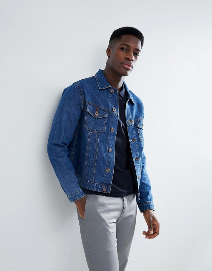 Jack & Jones Intelligence Denim Jacket In Slim Fit - Blue