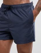Asos Design Swim Shorts In Navy Short Length