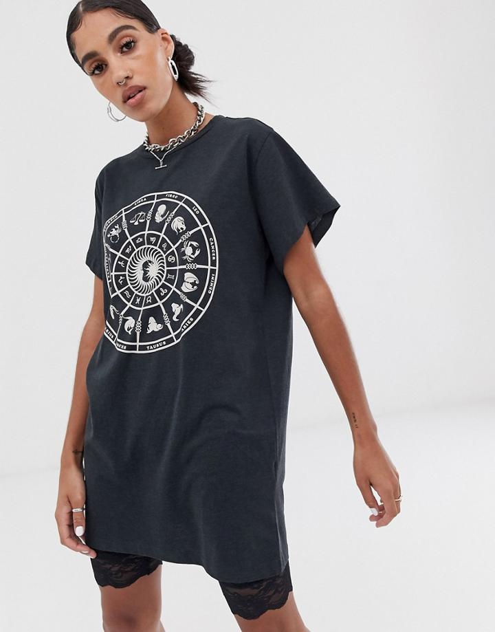 Noisy May Oversized Zodiac T-shirt-green