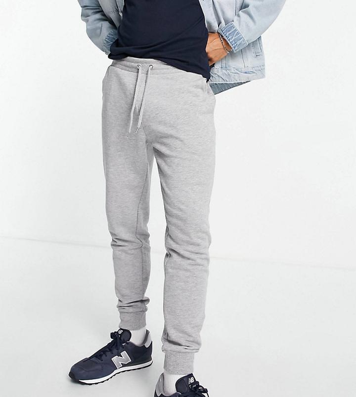 Asos Design Skinny Sweatpants In Gray Marl-grey