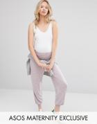 Asos Maternity Lounge Hareem Pant In Lilac Space Dye - Pink
