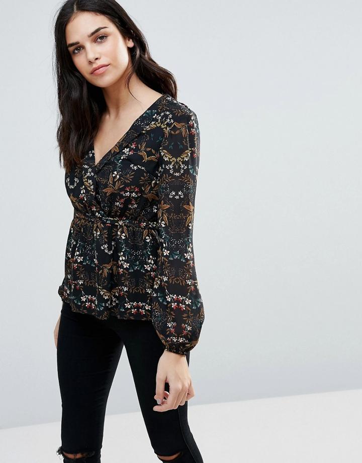 Madam Rage Printed Wrap Top - Multi